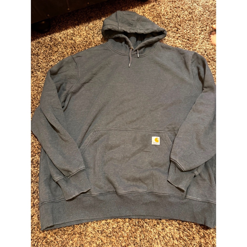 Carhartt Rain Defender Hoodie Mens 2XL Gray Original Fit Pullover Sweatshirt